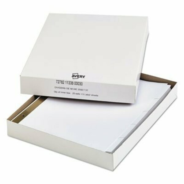 Avery Dennison Office Ess, INDEX DIVIDERS WITH WHITE LABELS, 5-TAB, 11 X 8.5, WHITE, 25PK 11338